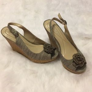 Andrew Geller Wedge Sling Backs